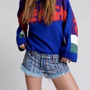 NWT One Teaspoon Dukes Low Waist Mini Denim Shorts - Pacifica size 27